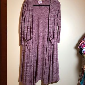 Lularoe Sarah duster cardigan XS Heathered pink